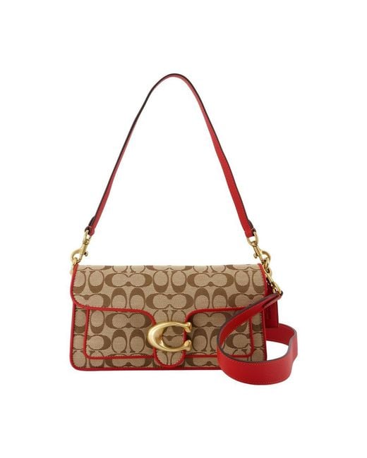 COACH Red Soft Tabby 26 Signature Shoulder Bag