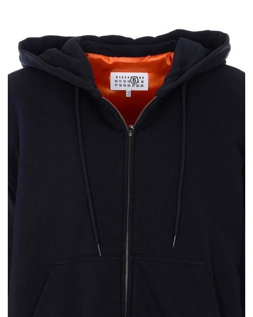 MM6 by Maison Margiela Blue Hooded Sweatshirt for men