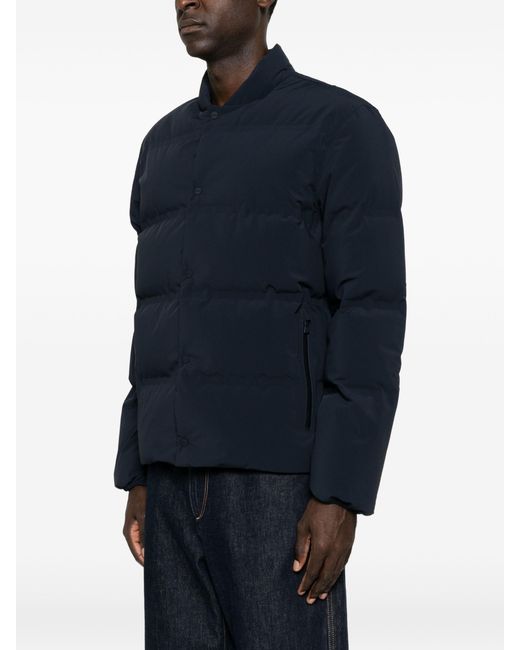 Herno Blue Quilted Press-Stud Jacket for men