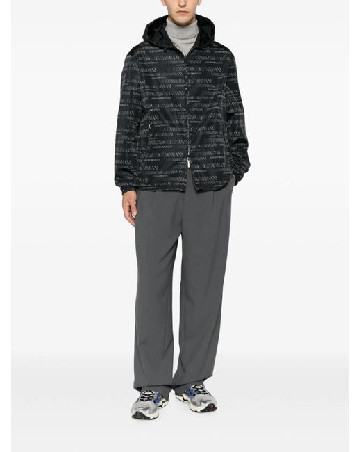 Emporio Armani Black Nylon Bomber Jacket for men