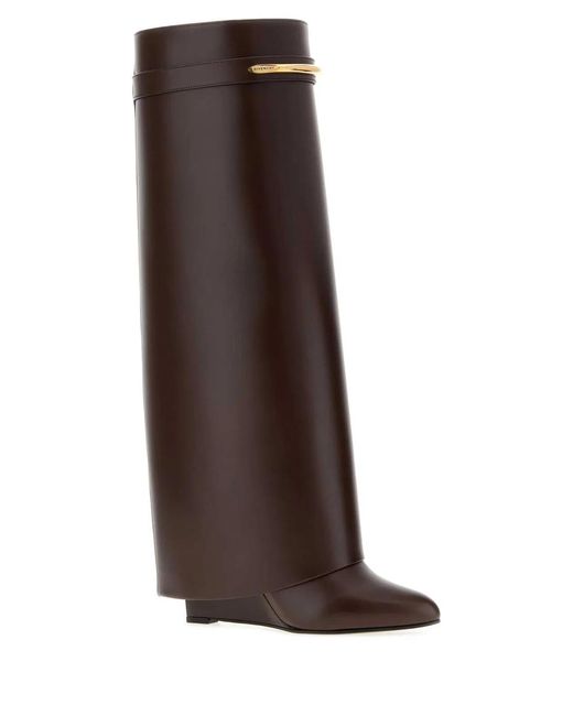 Givenchy Brown Shark Pinch High Boots 90Mm