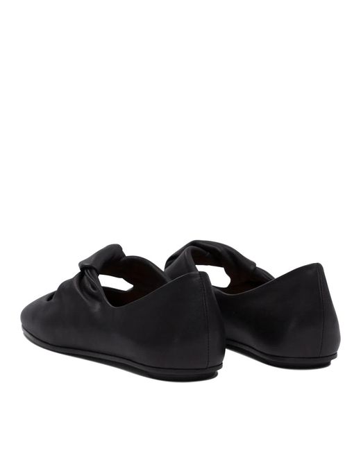 McQueen Black Twist Detailing Ballet Flats