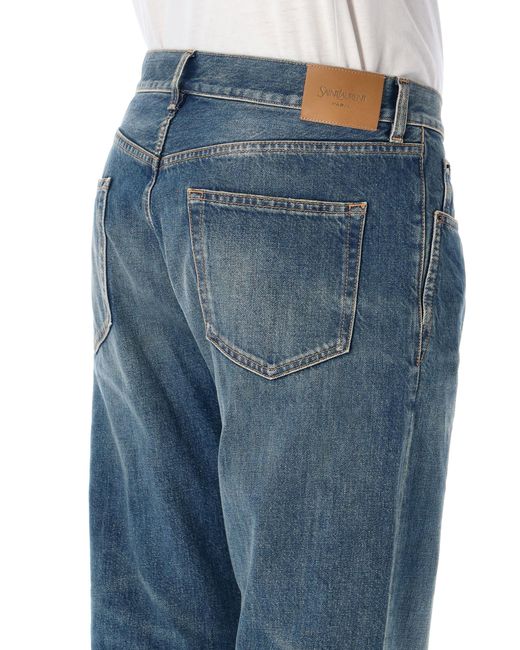 Saint Laurent Blue Straight Denim Jeans for men