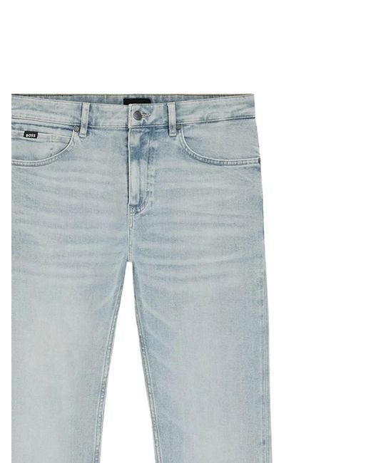 Boss Blue Cotton Elastomultiester Elastane Jeans for men
