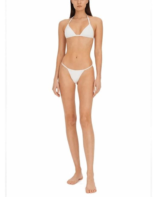 Dolce & Gabbana White Dolce & Gabbana Logo Bikini Swimsuit