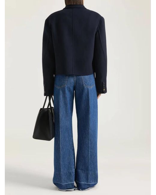 Givenchy Blue Raw Edge Wide Leg Denim Trousers