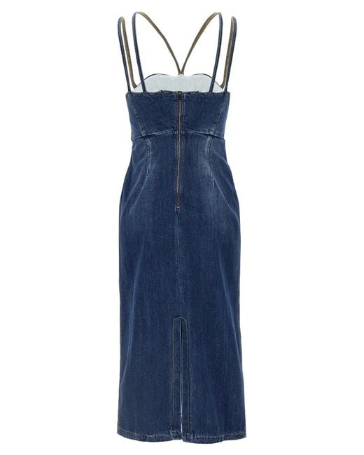 Nensi Dojaka Blue Denim Dress