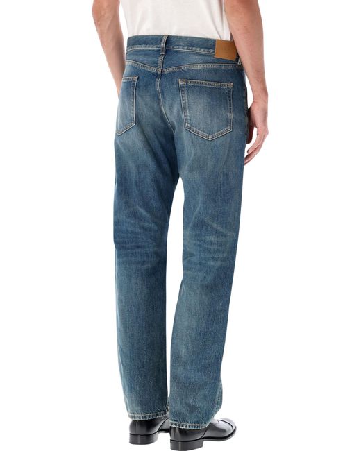 Saint Laurent Blue Straight Denim Jeans for men