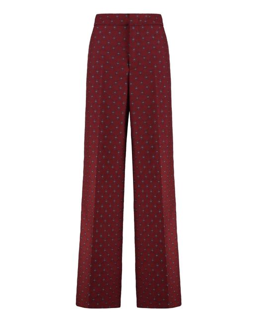 Etro Red Wool Blend Trousers