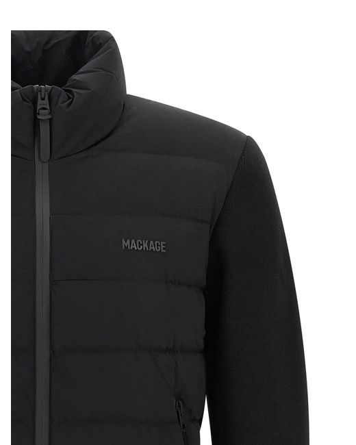 Mackage Black Nylon Cardigan for men