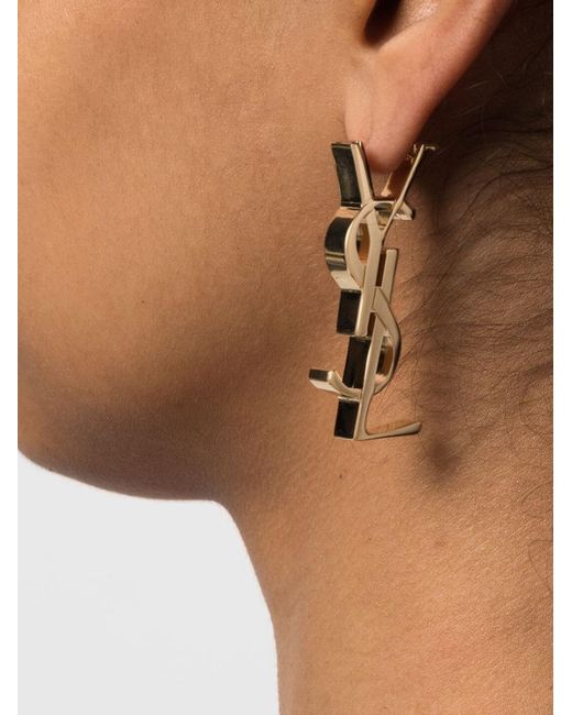 Saint Laurent White Mini Butterfly Closure For Pierced Earrings