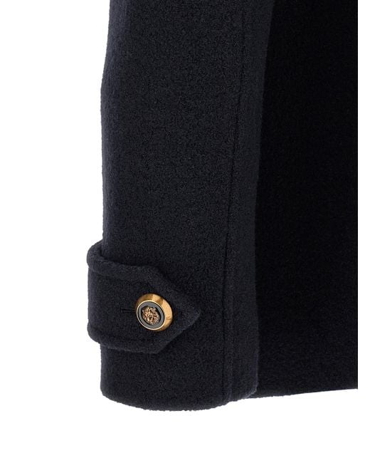 Balmain Blue Wool Caban for men
