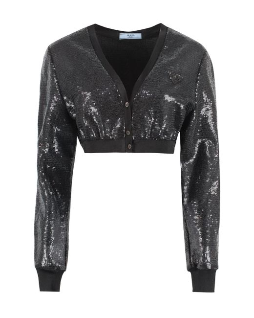 Prada Black Sequins Cardigan