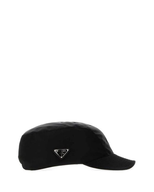Prada Black Re-Nylon Baseball Cap for men