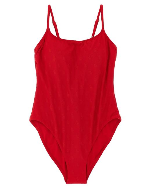 Polo Ralph Lauren Red 'Kennedy' One-Piece Swimsuit
