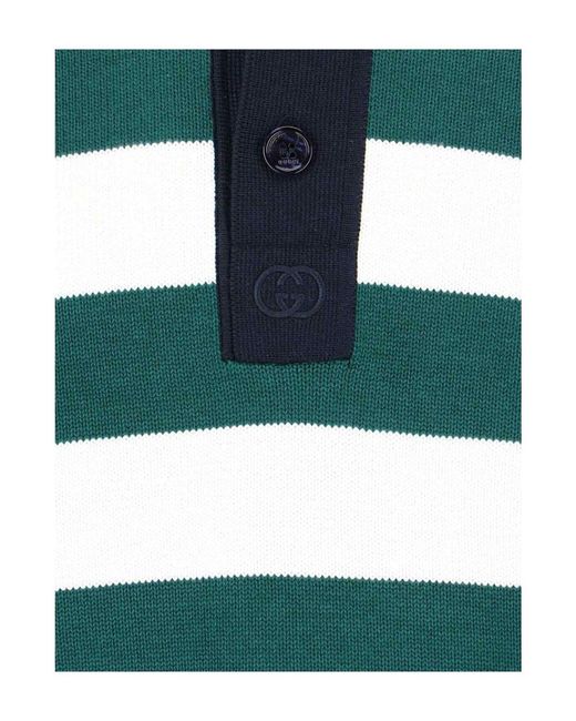 Gucci Green Silk Polo for men