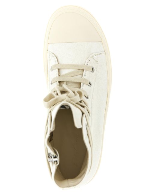 Rick Owens Natural Lamb Leather High Top Sneakers for men