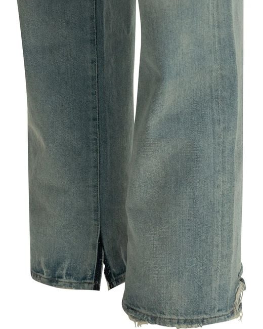 Maison Margiela Blue Straight-Leg Jeans With Buckle for men