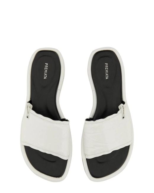 Premiata White Slide Sandal