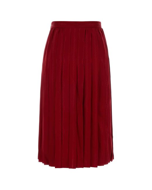 Gucci Red Silk Skirt