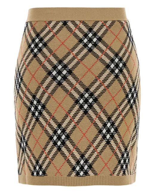 Burberry Natural Check Knit Mini Skirt