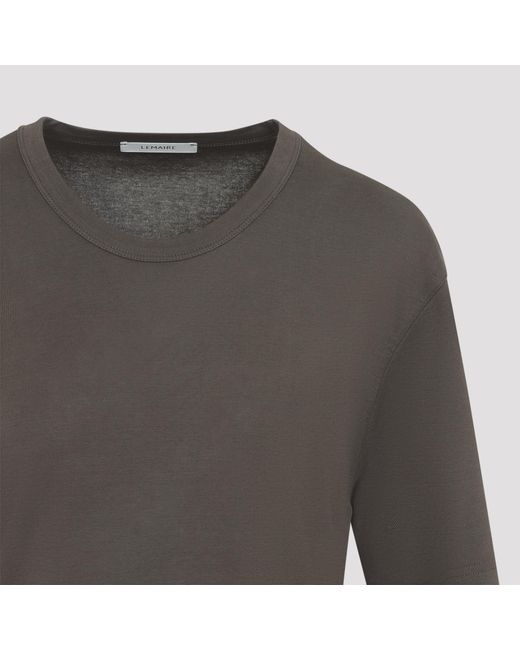 Lemaire Gray Carob Cotton Ribbed T-Shirt