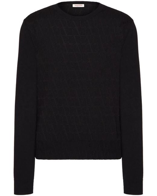 Valentino Garavani Black Wool Sweater for men