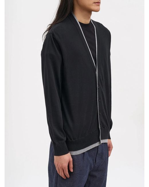 Paolo Pecora Black Cotton Cardigan for men