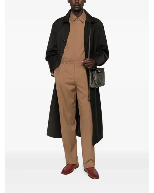 Fendi Brown Wool Gabardine Pants for men