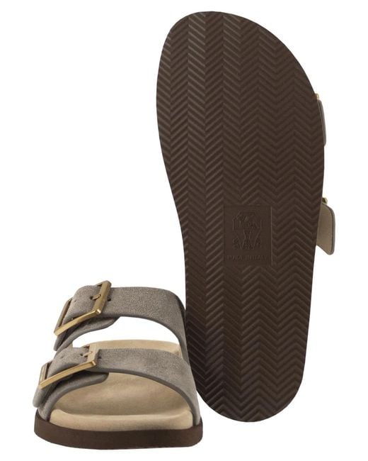 Brunello Cucinelli Brown Urban Slides for men