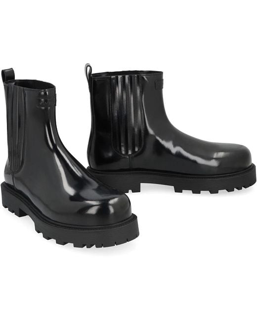 Givenchy Black Brushed Leather Chelsea Boots for men