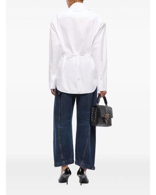 Pinko White Off Cotton Shirt