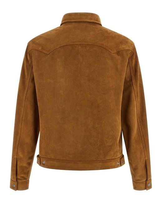 DSquared² Brown 'Suede Boxy Shirt' Jacket for men
