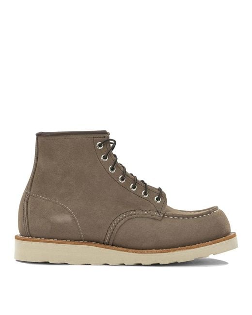 Red Wing Brown Shoes "Classic Moc Toe" Lace-Up Boots for men