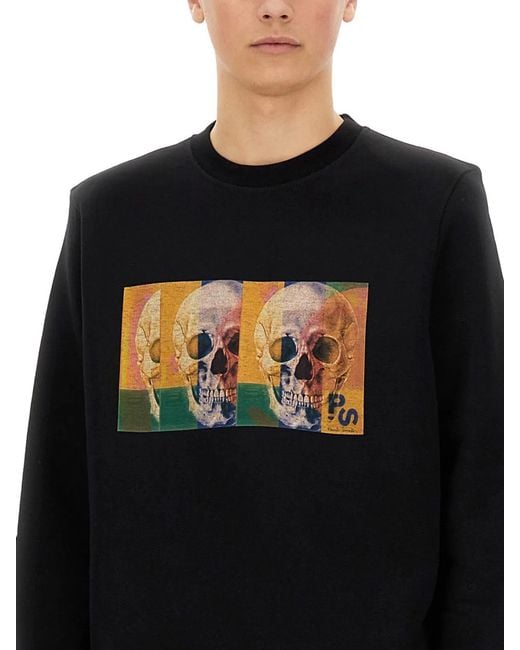 Paul Smith Black "Skull Square" Sweatshirt for men