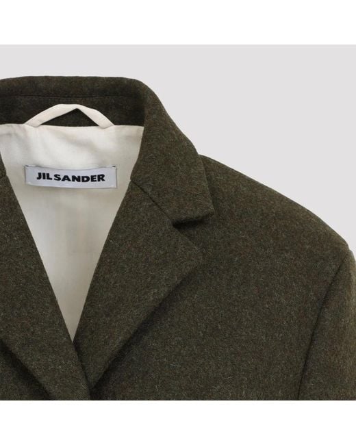 Jil Sander Black Thyme Slim Straight Knee-Lenght Coat