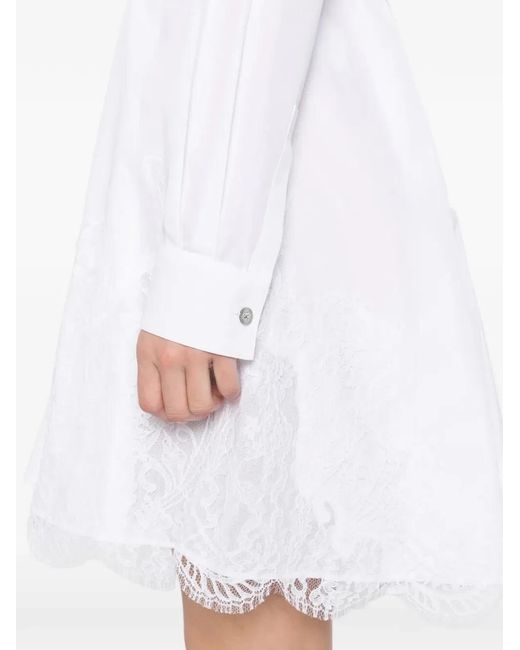 Versace White Belted Cotton Shirt Dress