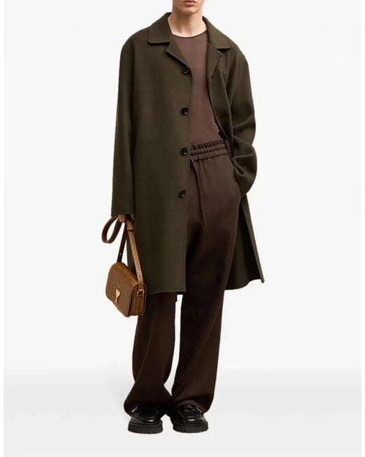 AMI Green De Coeur Single-Breasted Car Coat for men