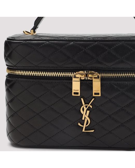 Saint Laurent Black Large Leather Shoulder Bag Gaby Vanity