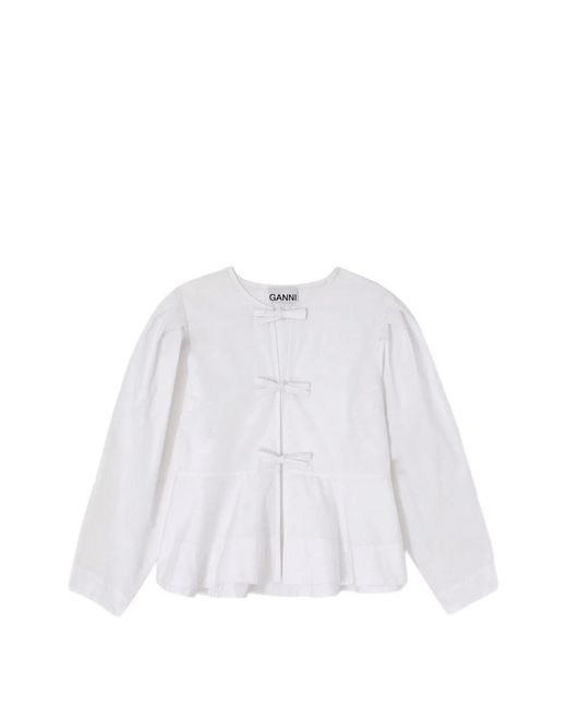 Ganni White Organic Cotton Blouse