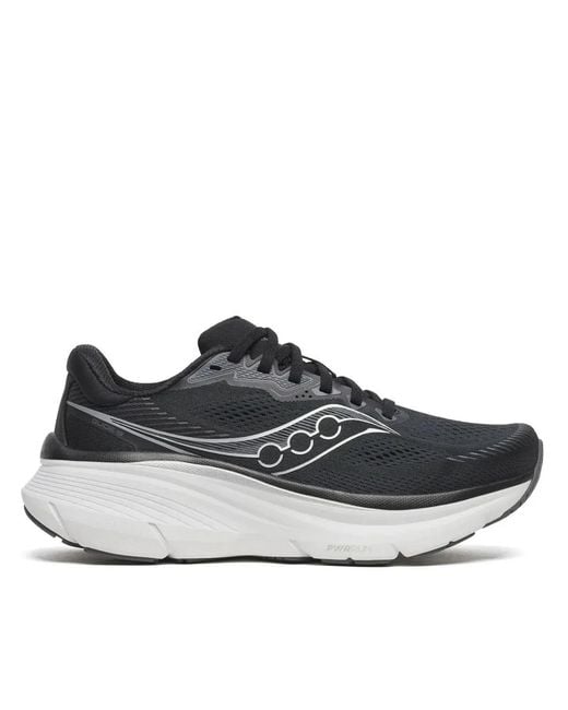 Saucony Black Breathable Mesh Athletic Sneakers With Textured Grip