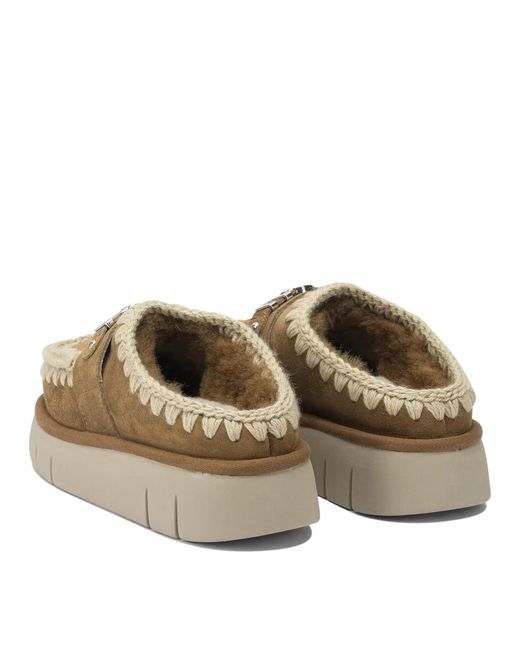Mou Brown Sheepskin Slippers