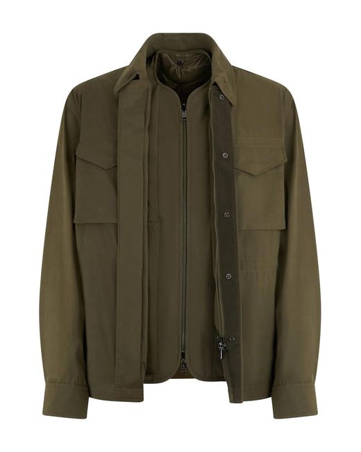 Moncler Green Reversible Padded Shirt Jacket Roquille 3 for men