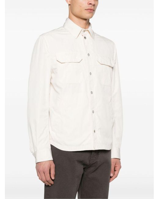 Brunello Cucinelli White Shirt-Style Outerwear Unlined for men
