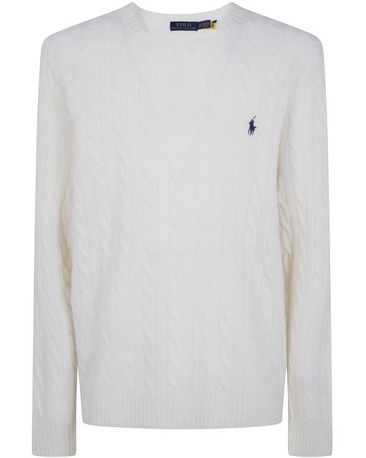 Polo Ralph Lauren White Long Sleeve Pullover for men