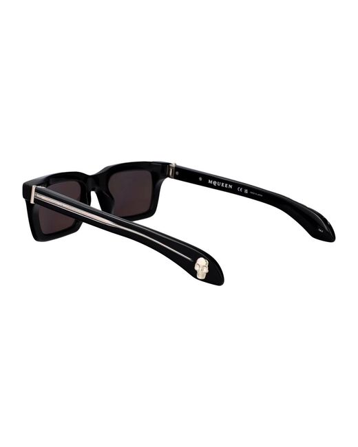 McQueen Black Acetate Sunglasses for men