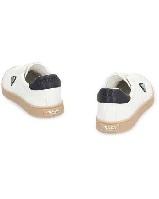 Prada White Lane Low-Top Sneakers for men