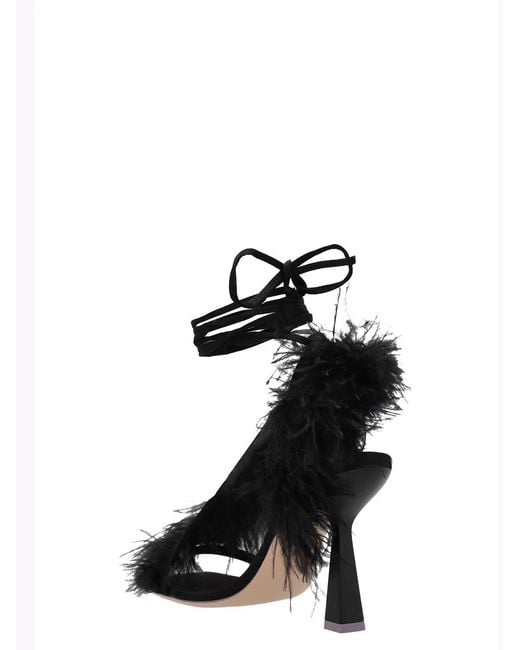Sebastian Milano Black 'Feather Wrap' Sandals
