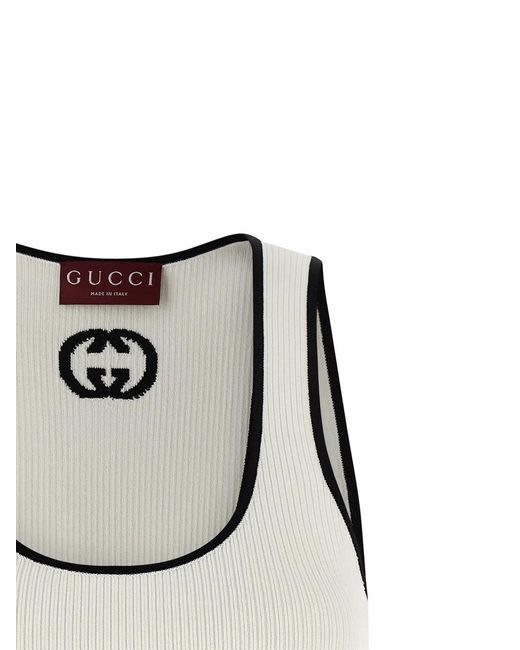 Gucci Gray 'Incrocio Gg' Tank Top