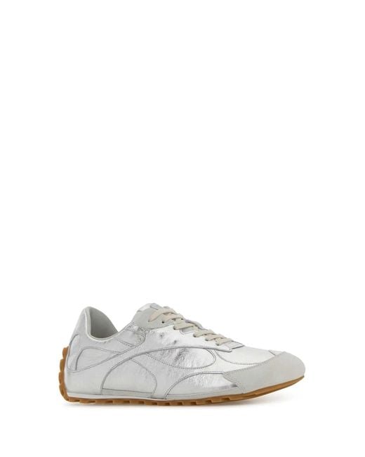 Bottega Veneta White Leather And Suede Orbit Sneakers for men